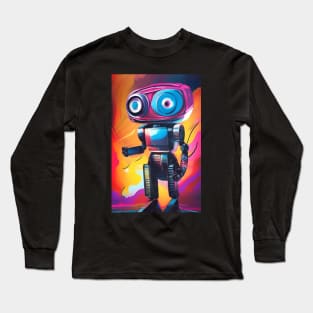 Cute Retro Robot Art - RA334 - Colorful Vintage Robots Long Sleeve T-Shirt